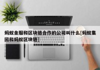 蚂蚁金服和区块链合作的公司叫什么[蚂蚁集团和蚂蚁区块链]